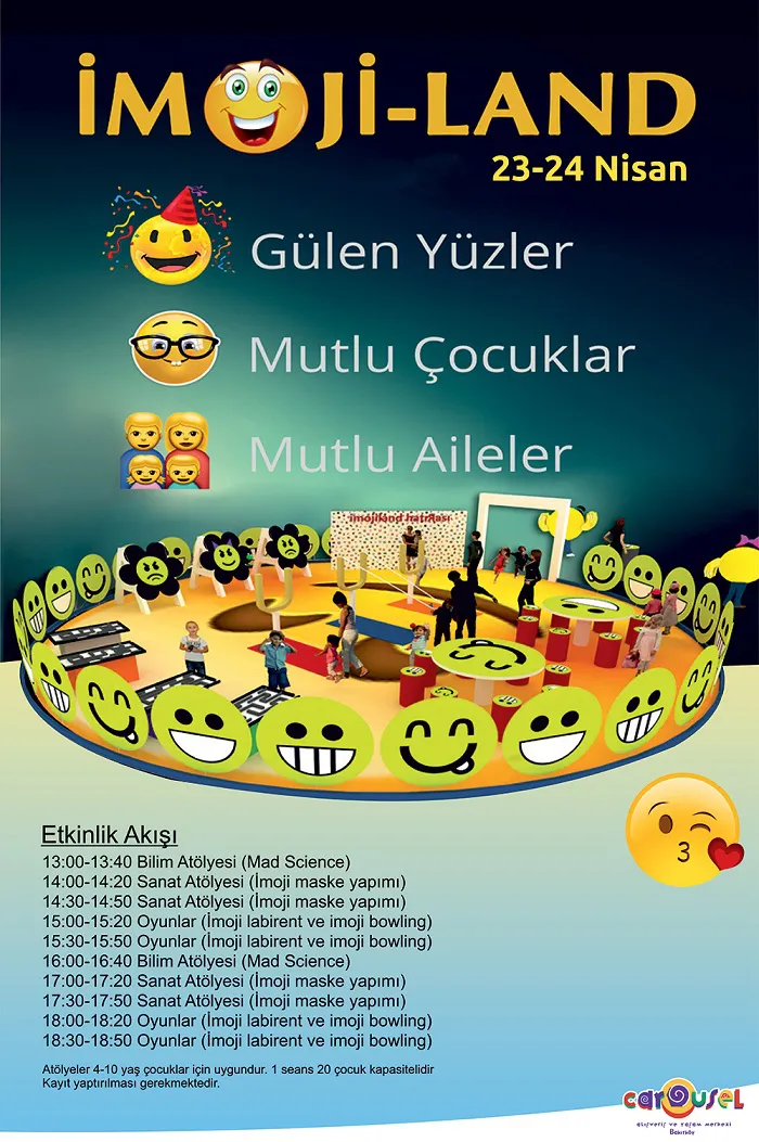 Carousel İmojiland'da çocuklar 23 Nisan çoşkusunu doyasıya yaşayacak! 
