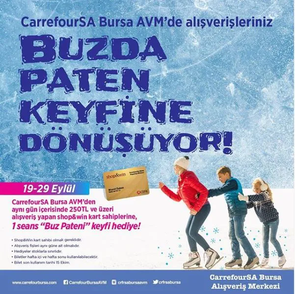 Carrefoursa Bursa AVM'den Buzda Paten Keyfi hediye! Carrefoursa Bursa AVM'den Buzda Paten Keyfi hediye!