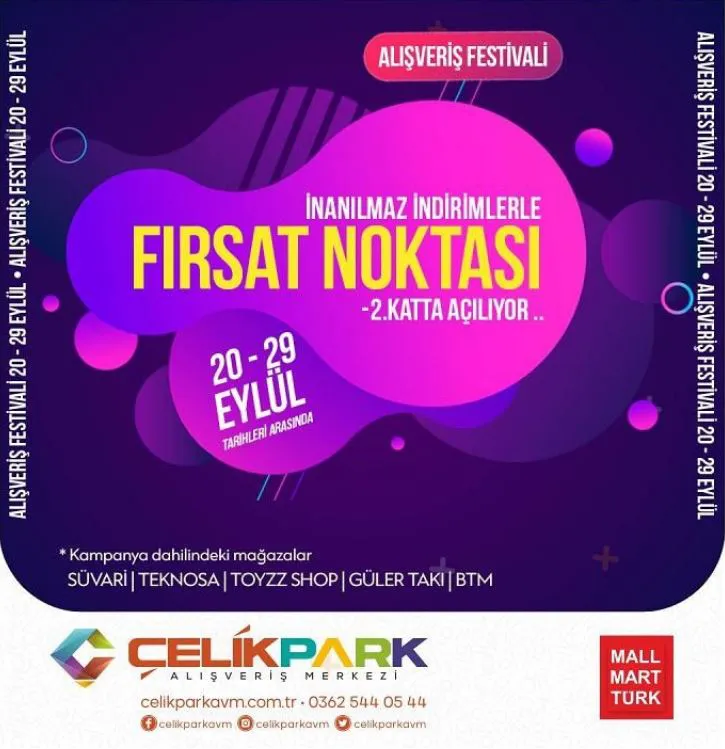 Çelikpark AVM Alışveriş Festivali!