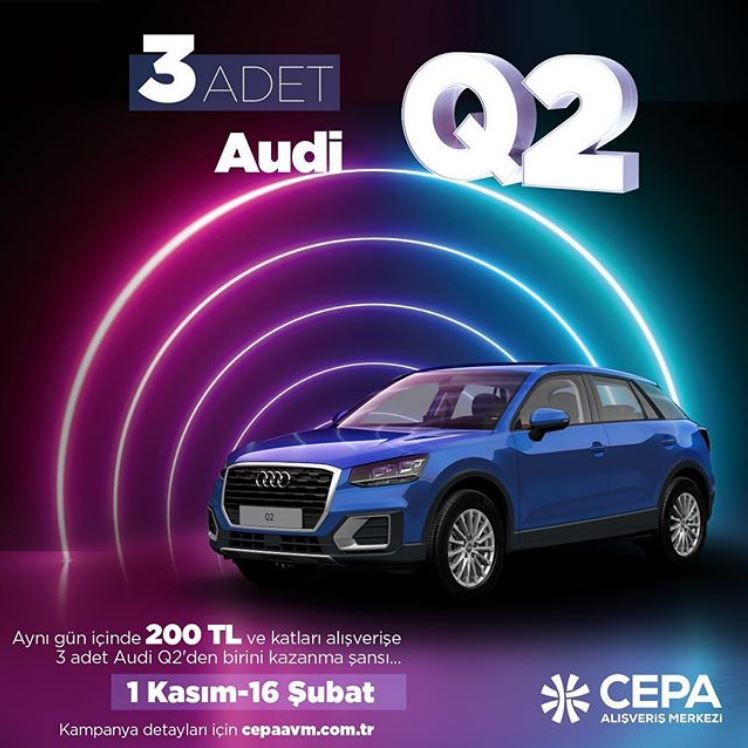 Cepa AVM Audi Q2 Çekiliş Kampanyası! Cepa AVM Audi Q2 Çekiliş Kampanyası!