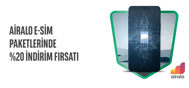 Cepteteb ile Yurt Dışı E-Sim Paketlerinde %20 İndirim!