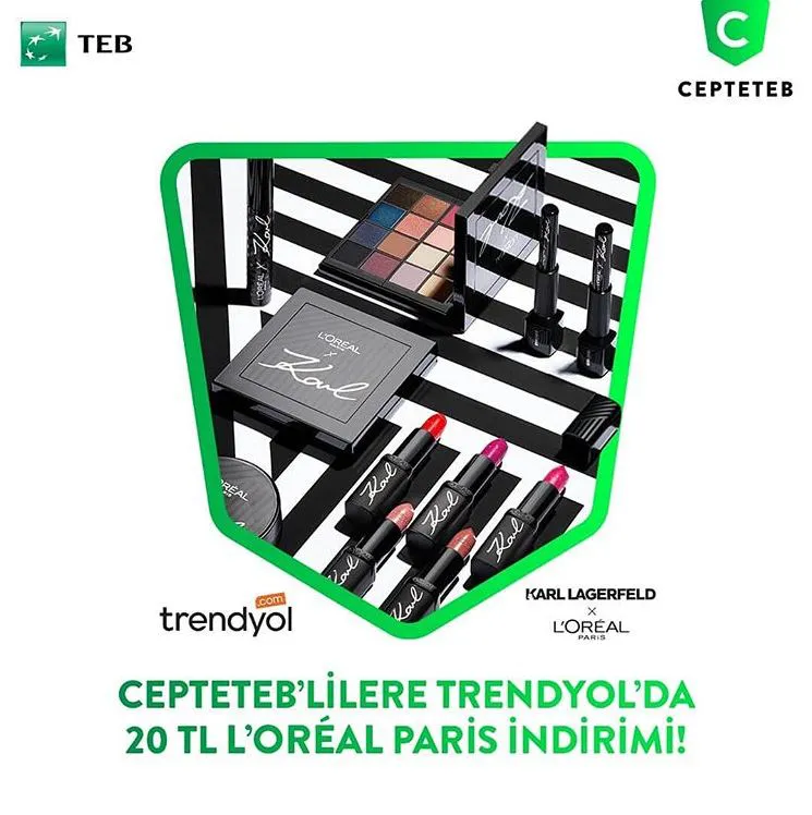 CEPTETEB'lilere Trendyol'da 20 TL Loreal Paris İndirimi! CEPTETEB'lilere Trendyol'da 20 TL Loreal Paris İndirimi!