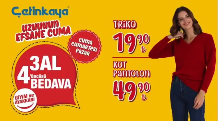 Çetinkaya’da Uzuuuun Efsane Cuma İndirimleri başladı! Çetinkaya’da Uzuuuun Efsane Cuma İndirimleri başladı!