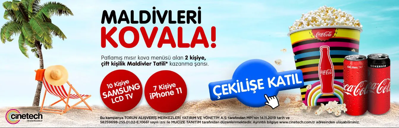 Cinetech Sinemaları Maldivler Tatili Çekiliş Kampanyası! Cinetech Sinemaları Maldivler Tatili Çekiliş Kampanyası!