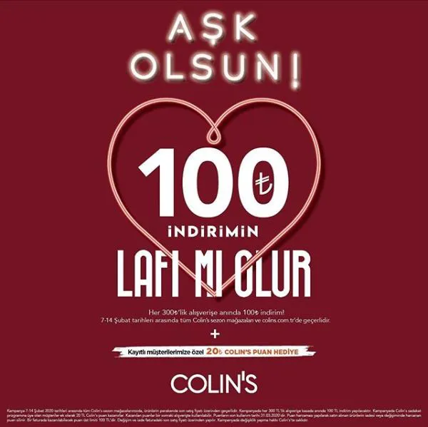 Colin's Aşk Olsun! 100 TL indirimin lafı mı olur! Colin's Aşk Olsun! 100 TL indirimin lafı mı olur!