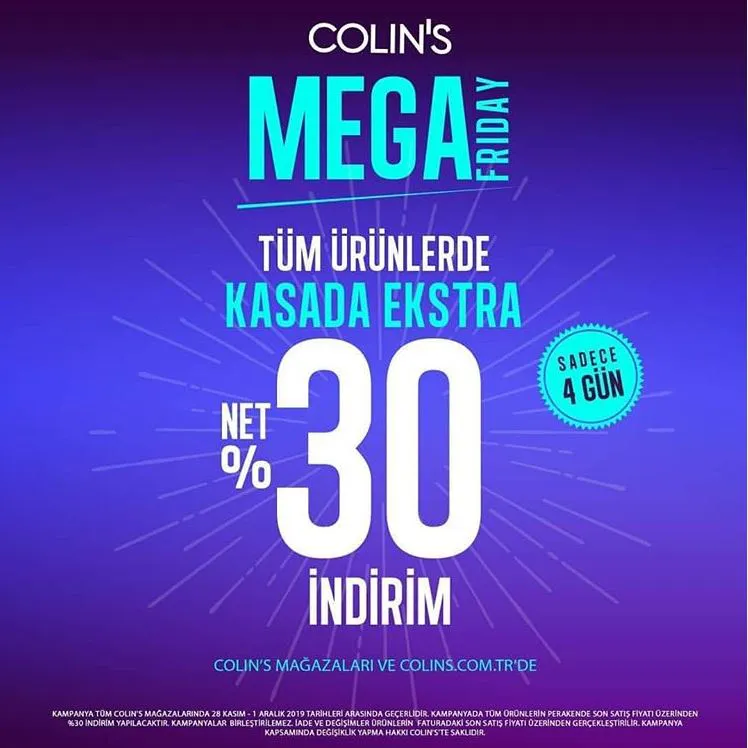 Colins'te Mega Friday günleri başladı. 