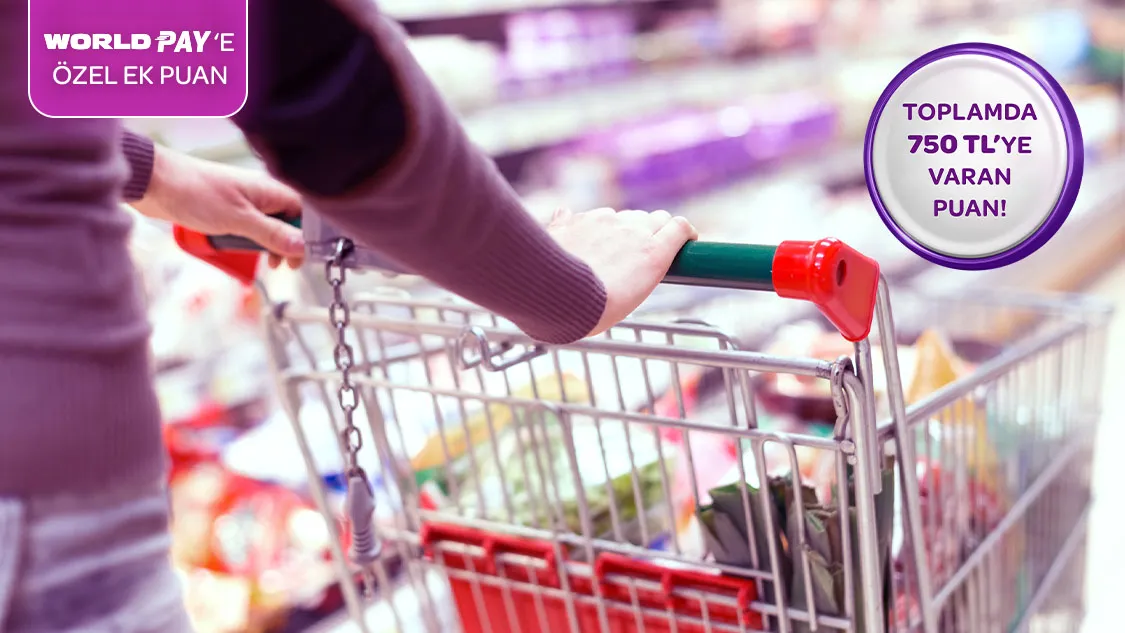 Crystal ile Gıda marketi alışverişlerinize 600 TL, World Pay ile ödemelerde ek 150 TL, toplamda 750 TL’ye varan puan hediye!