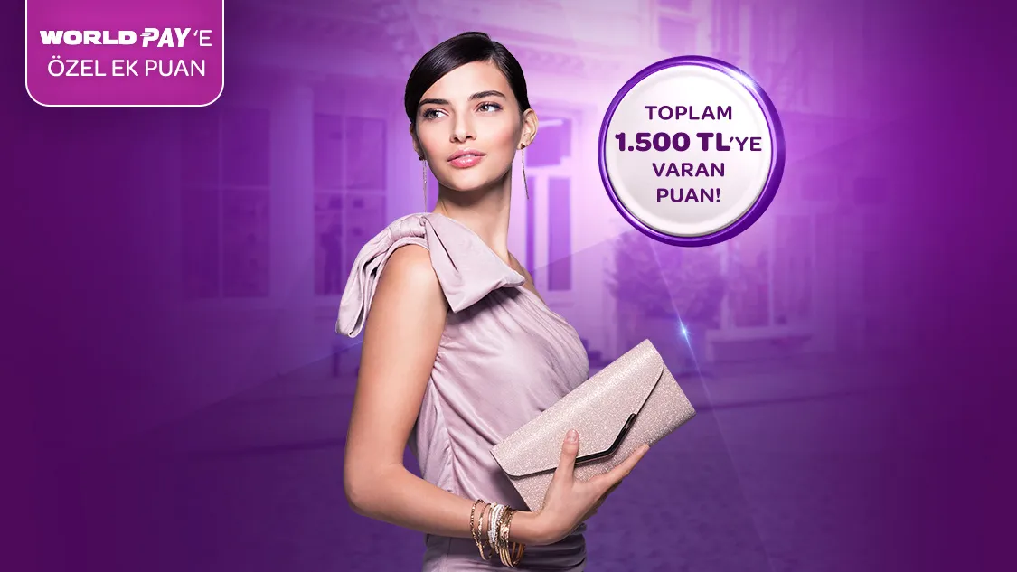Crystal ile Giyim ve kozmetik sektöründe yapacağın ilk 3.000 TL ve üzeri harcamadan sonraki her 3.000 TL ve üzeri harcamaya 100, World Pay ile ek 50 TL, toplamda 1.500 TL’ye varan puan fırsatı!
