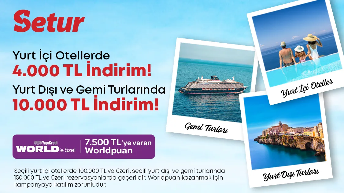 Crystal ile Setur'da Yurt Dışı Tur İndirimi!