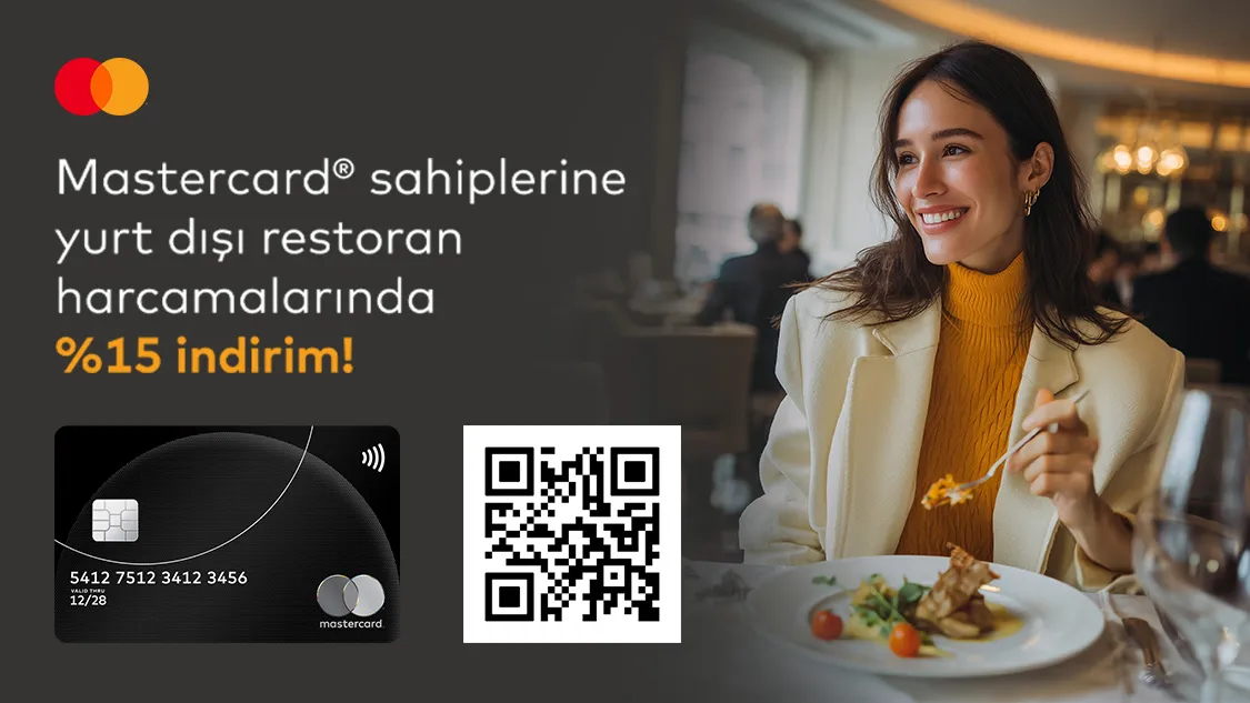 Crystal & Silver Logolu Mastercard İle Yurt Dışı Restoran Odemelerinde %15 Indirim!
