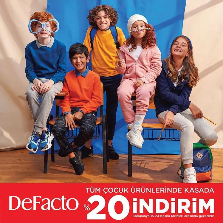 Defacto Çocuk Ürünlerinde %20 İndirim Fırsatı!