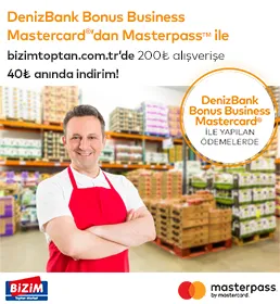 Masterpass ile www.bizimtoptan.com.tr üzerinden 40 TL anında indirim!