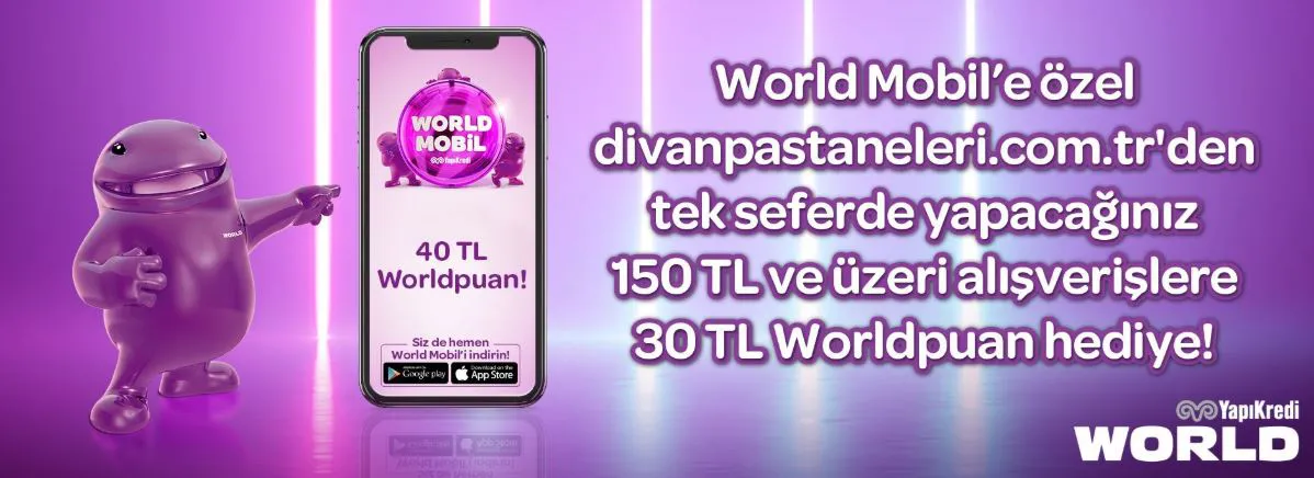 divanpastaneleri.com.tr'den 40 TL Worldpuan fırsatı!