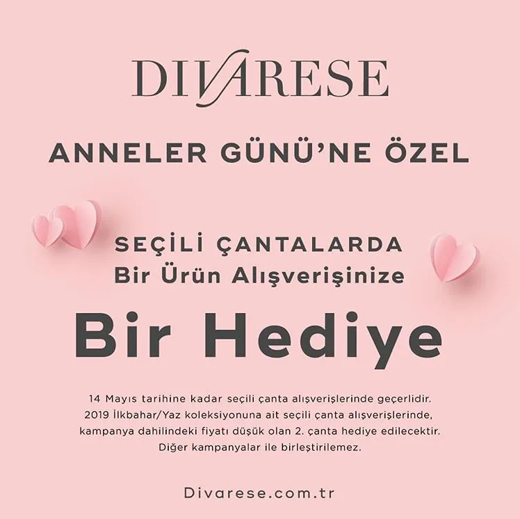 Divarese'den Anneler Günü'ne Özel Çanta Hediye! Divarese'den Anneler Günü'ne Özel Çanta Hediye!