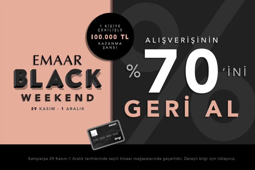 Emaar Black Weekend %70'ini Geri Al Kampanyası!