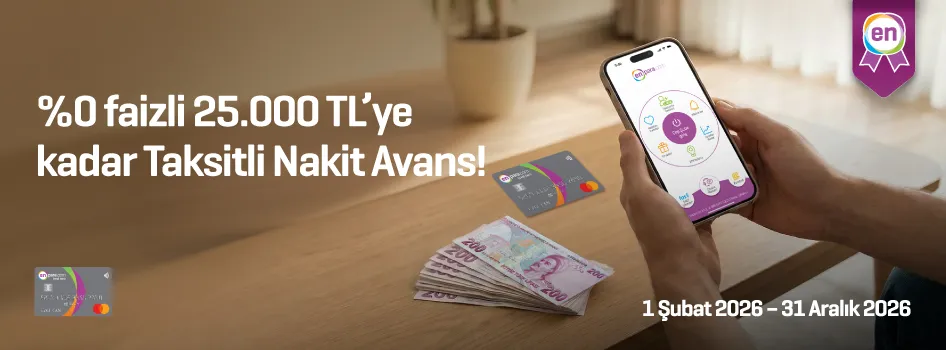 Enpara ile %0 faizli 25.000 TL’ye kadar Taksitli Nakit Avans!