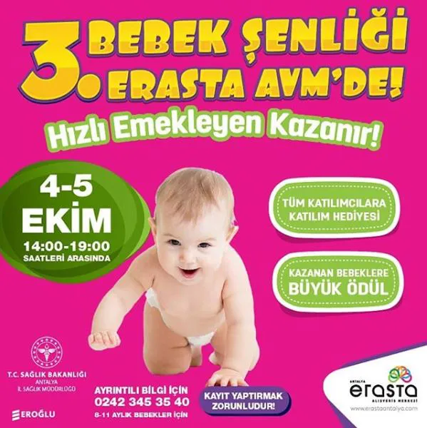3. Bebek Şenliği Erasta Avm'de başlıyor. 3. Bebek Şenliği Erasta Avm'de başlıyor.