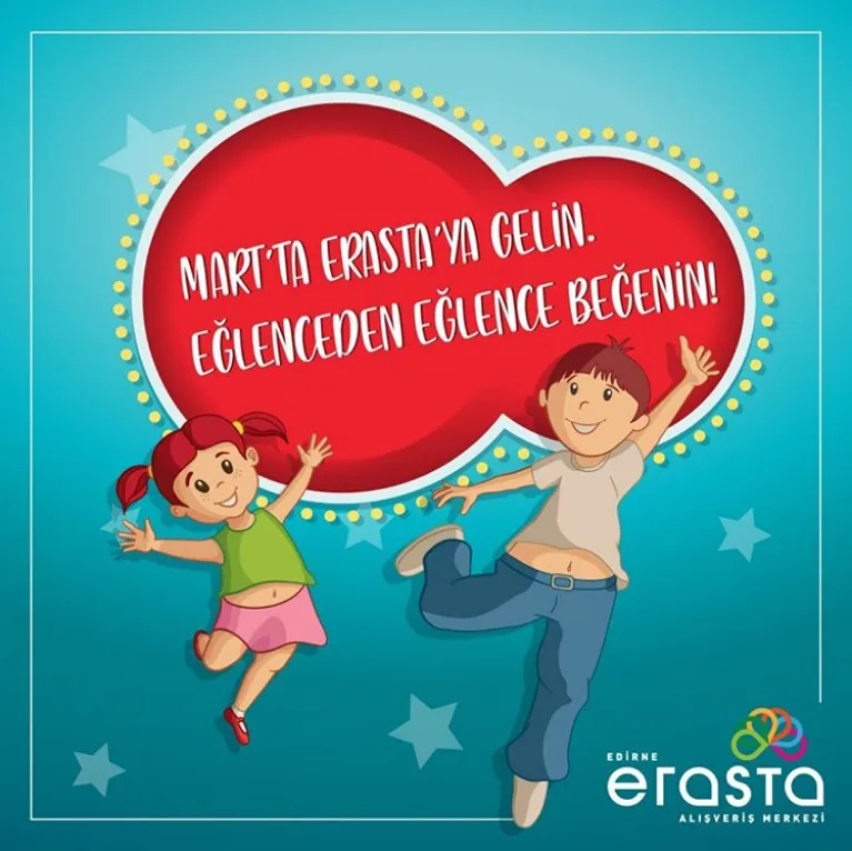 Erasta'da eğlence dolu Mart ayı çocukları bekliyor. Erasta'da eğlence dolu Mart ayı çocukları bekliyor.