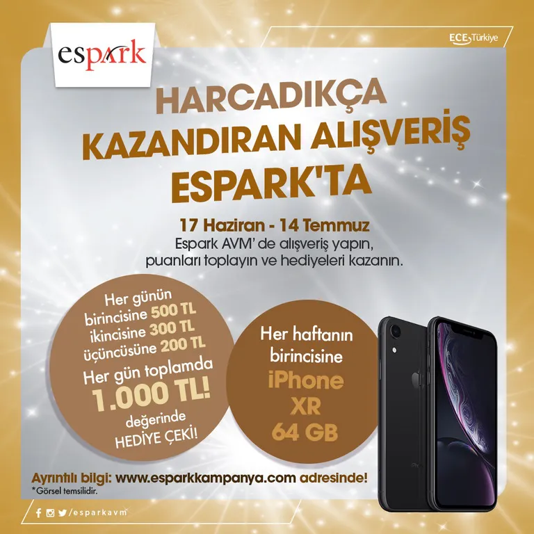 Harcadıkça Kazandıran Alışveriş Espark'ta! Harcadıkça Kazandıran Alışveriş Espark'ta!