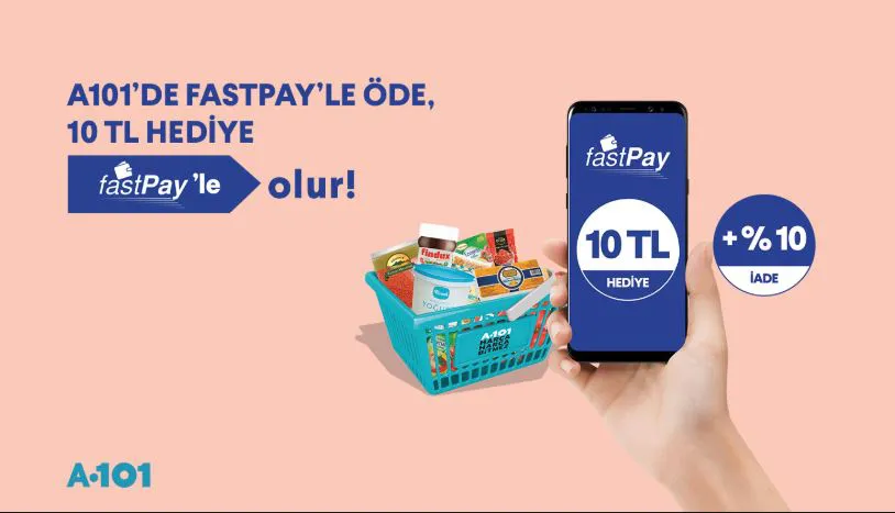 A101'lerde fastPay ile öde, 10 TL hediye! A101'lerde fastPay ile öde, 10 TL hediye!