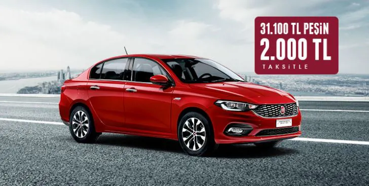 Fiat Egea Sedan 31.100 TL peşin, aylık 2.000 TL taksitle. Fiat Egea Sedan 31.100 TL peşin, aylık 2.000 TL taksitle.