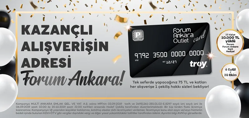 Forum Ankara 10.000 TL yüklü Param Ankara Kart Çekiliş Kampanyası!