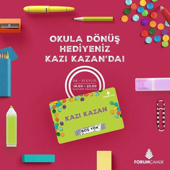Okula dönüş hediyeniz Forum Çamlık'ta! Okula dönüş hediyeniz Forum Çamlık'ta!