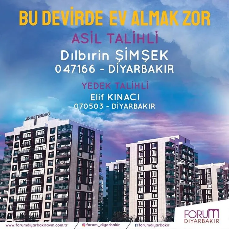 Forum Diyarbakır Lüks Ev Çekiliş Sonucu Açıklandı! Forum Diyarbakır Lüks Ev Çekiliş Sonucu Açıklandı!