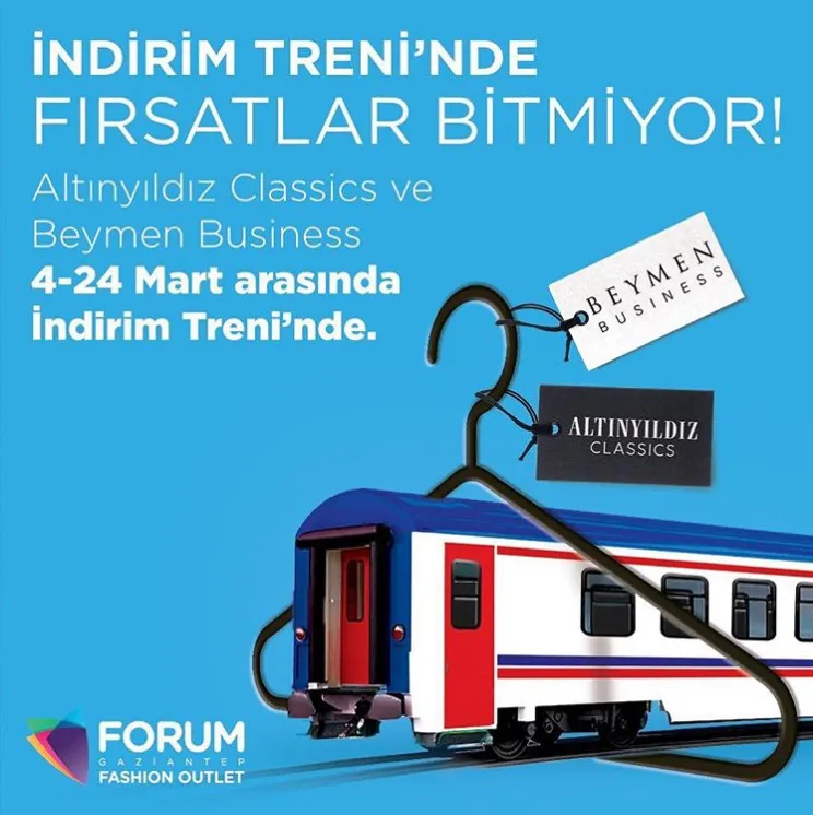 Forum Gaziantep İndirim Treni’nde fırsatlar devam ediyor! Forum Gaziantep İndirim Treni’nde fırsatlar devam ediyor!