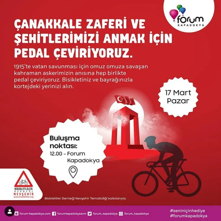 Çanakkale Zaferi ve Şehitlerimizi anmak için pedal çeviriyoruz!
