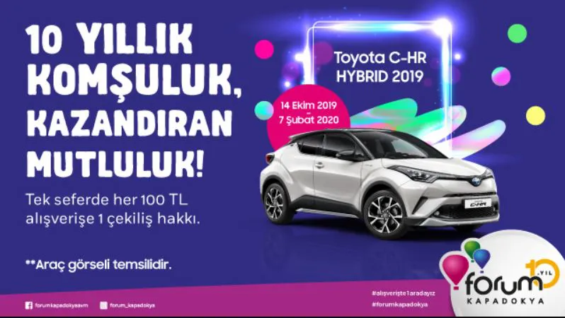 Forum Kapadokya Toyota C-HR Hybrid Çekiliş Kampanyası!