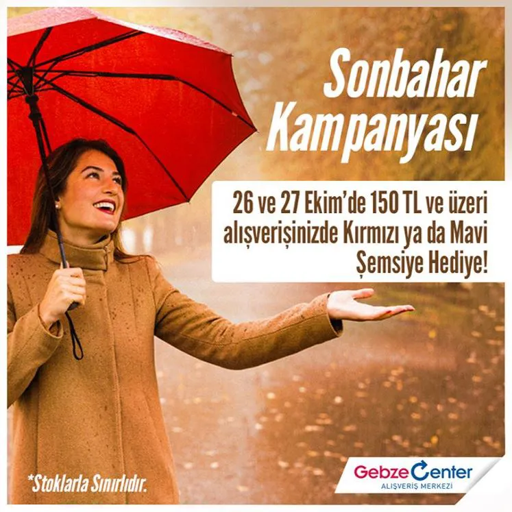 Gebze Center Hediye Şemsiye Sonbahar Kampanyası!