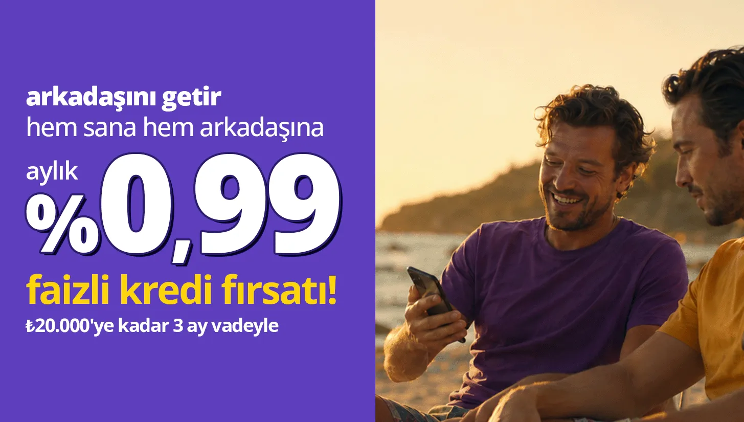 GetirFinans Arkadaş Getir: %0,99 Faizli Kredi