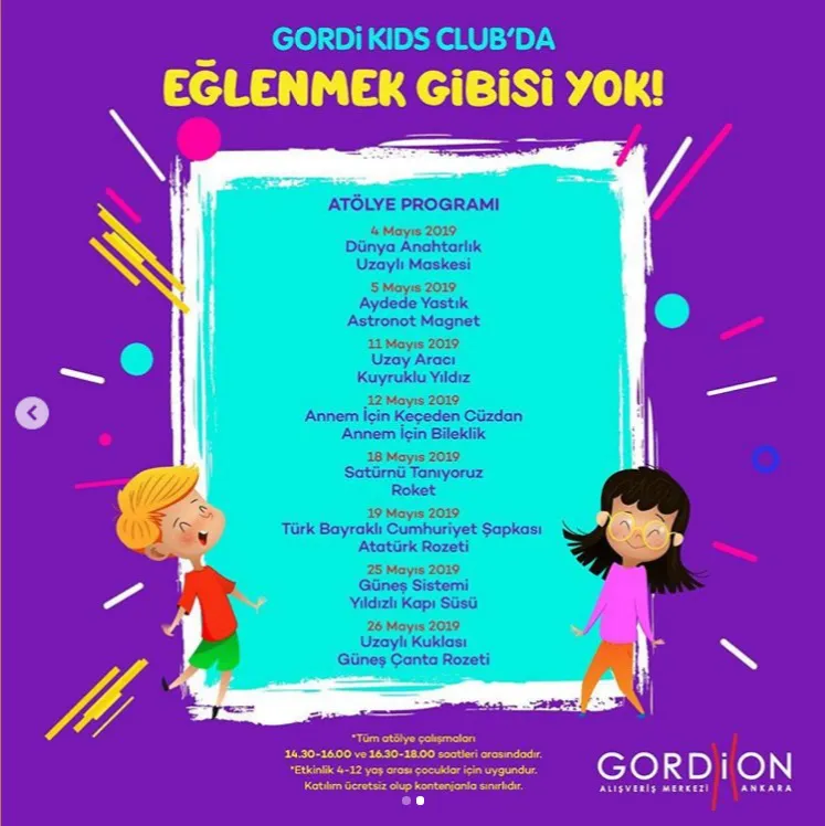 Gordi Kids Club yine bu ayda dopdolu!