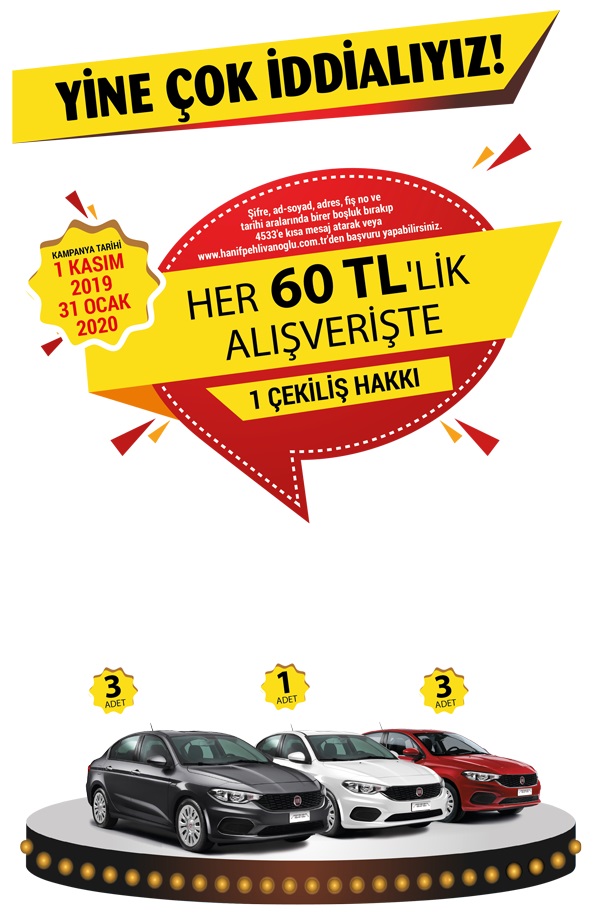 Hanif Pehlivanoğlu Fiat Egea Çekiliş Kampanyası! Hanif Pehlivanoğlu Fiat Egea Çekiliş Kampanyası!