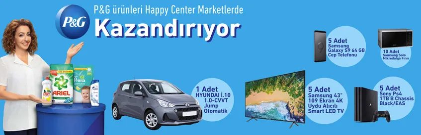 P&G Ürünleri Happy Center Marketlerde Kazandırıyor! P&G Ürünleri Happy Center Marketlerde Kazandırıyor!
