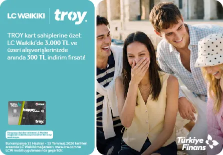 Happy Kredi Kartı ile LC Waikiki'de Troy İndirimi