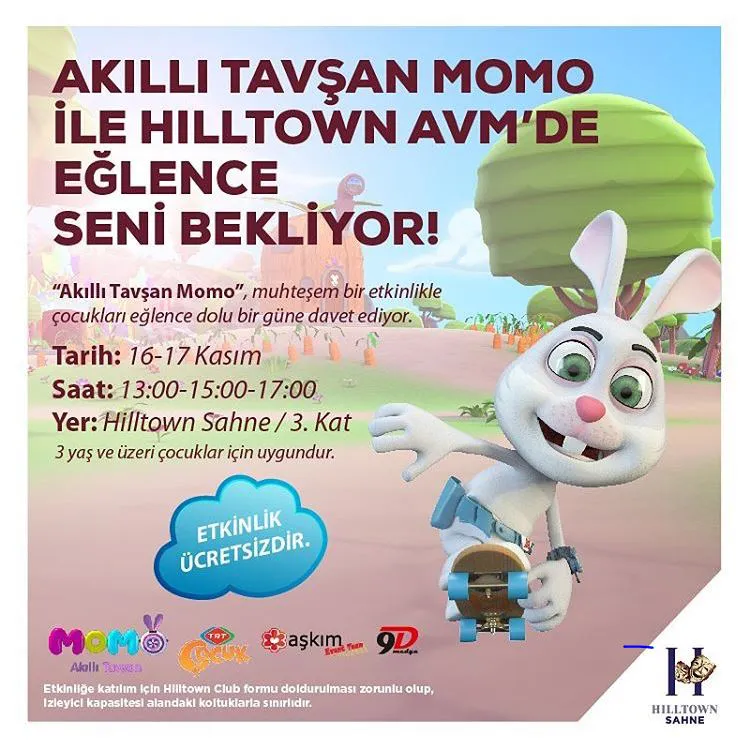 Hilltown AVM Akıllı Tavşan Momo Müzikal Etkinliği!