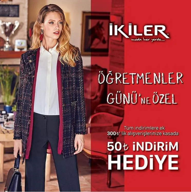 İkiler'de Öğretmenler Gününe Özel Tüm İndirimlere Ek 50 TL İndirim! İkiler'de Öğretmenler Gününe Özel Tüm İndirimlere Ek 50 TL İndirim!