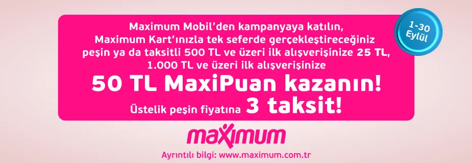 İncehesap’ta 50 TL'ye Varan MaxiPuan!