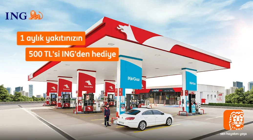 ING Kredi Kartı ile Petrol Ofisi'nde harcama sözü sizden, 500 TL ING'den!