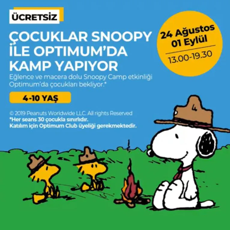 İstanbul Optimum’da Çocuklar Snoopy ile Kamp Yapıyor! İstanbul Optimum’da Çocuklar Snoopy ile Kamp Yapıyor!