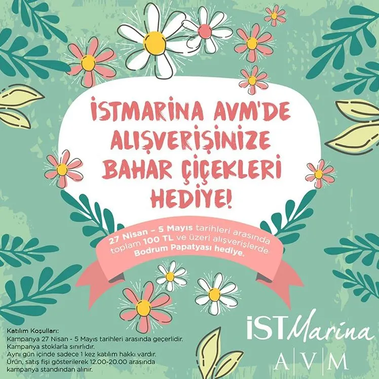 İstmarina AVM'de Alışverişinze Bahar Çiçekleri Hediye! İstmarina AVM'de Alışverişinze Bahar Çiçekleri Hediye!