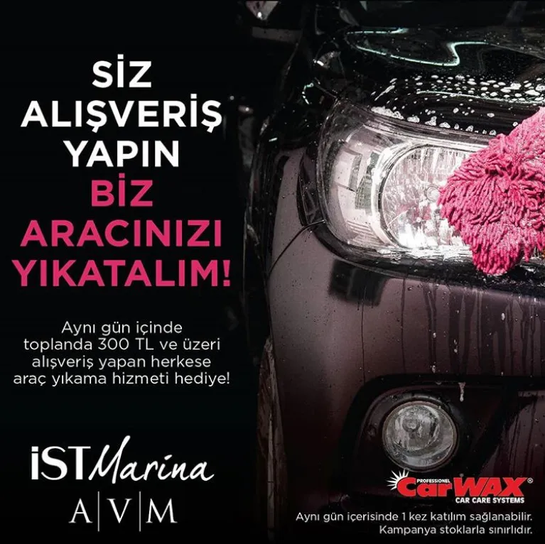 Siz Alışveriş Yapın Biz Aracınızı Yıkatalım!
