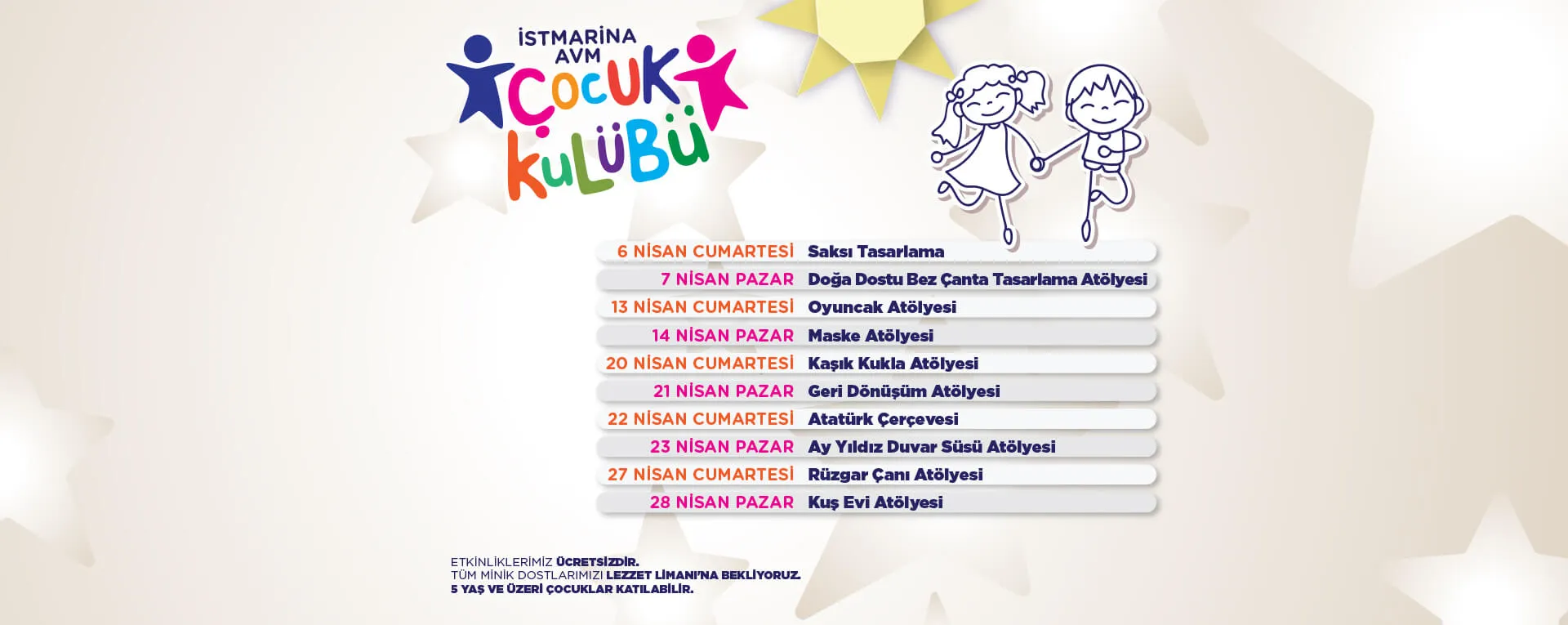 İstMarina AVM Çocuk Kulübü Nisan Etkinlikleri! İstMarina AVM Çocuk Kulübü Nisan Etkinlikleri!