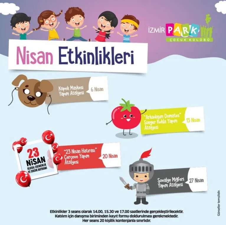 İzmir Park Çocuk Kulübü Nisan Ayı Etkinlikleri! İzmir Park Çocuk Kulübü Nisan Ayı Etkinlikleri!