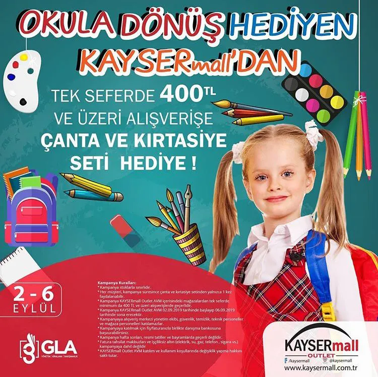 Okula Dönüş Hediyen KayserMall'dan!