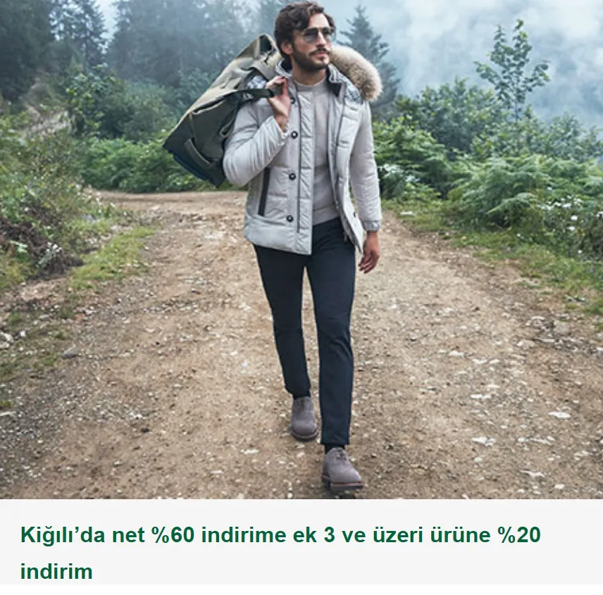 Kiğılı’da net %60 indirime ek %20 indirim