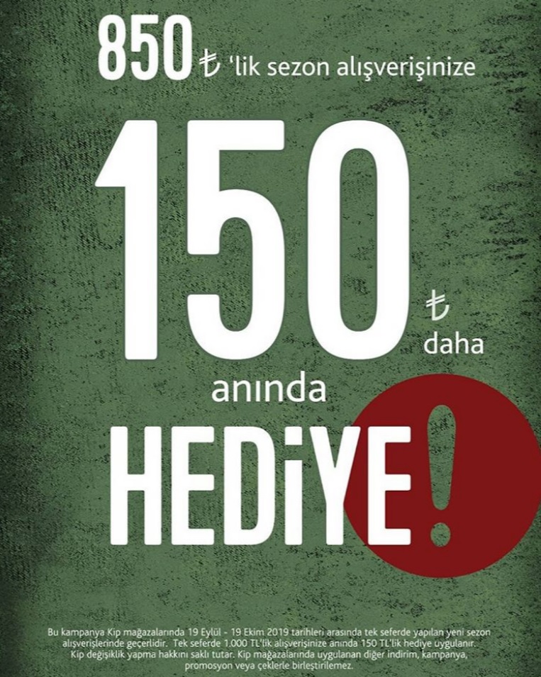 Kip'ten 1 Alana 1 Hediye Fırsatı! Kip'ten 1 Alana 1 Hediye Fırsatı!
