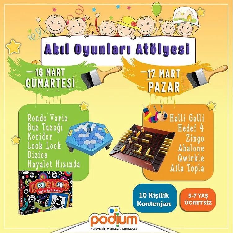 Kırıkkale Podium AVM Akıl Oyunları Atölyesi! Kırıkkale Podium AVM Akıl Oyunları Atölyesi!